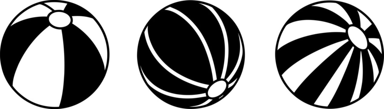 Summer vibes with abstract beach balls in black and white