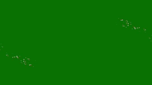 White sparkle burst animation, magic glitter trail, twinkling fairy stars, glowing particle movement, stardust transition, elegant shine effect on green screen chroma key 4K.
