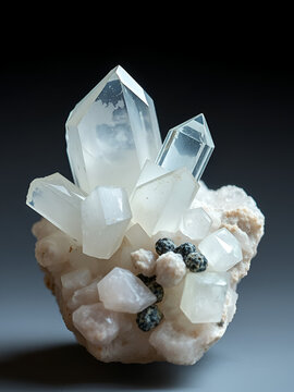A crystal-clear moment captured, featuring the subtle elegance of apophyllite and stilbite minerals in their natural, harmonious assembly