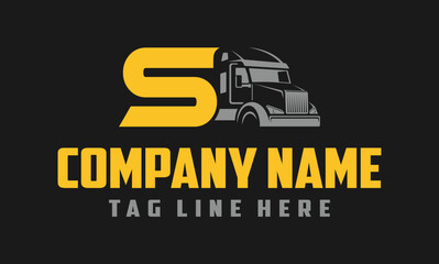 Letter S Truck logo vector 
