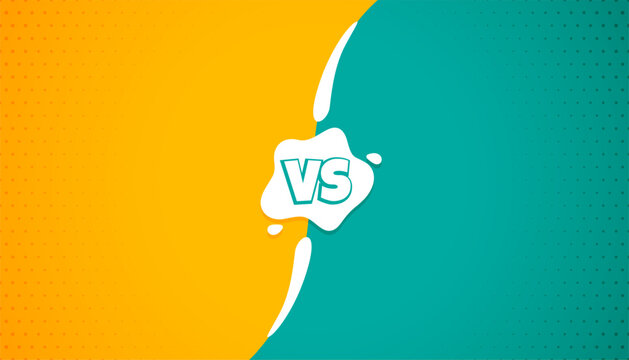 duel conflict versus vs banner in yellow and turquoise