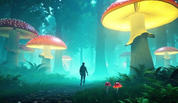 mushroom in the forest design