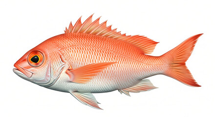 Obraz premium Red fish on isolated white background
