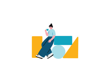 ブロックを組み立てる女性