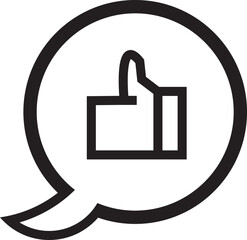 Obraz premium Chat Bubble Like Icon Outline Vector, Social Media Reaction Symbol, Minimal Communication UI Icon