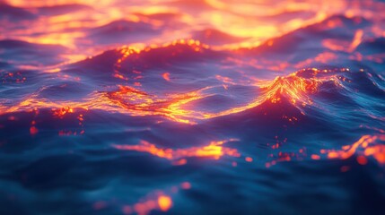 Fiery water surface