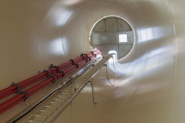 inside of wind turbine tower © Peter