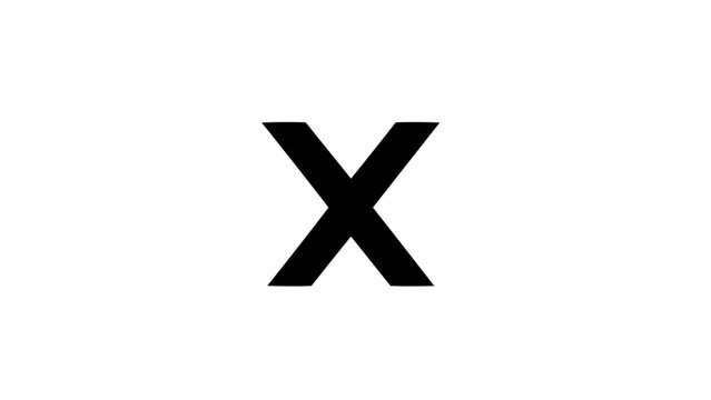Large Black Letter X Symbol.
