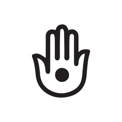 Fototapeta premium Simple Hamsa Hand Icon A Symbol of Protection Peace and Blessing