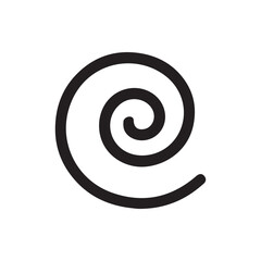 Minimalist Black Spiral Icon Simple Swirl Graphic Vector Illustration