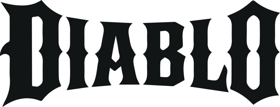Gothic black diablo text lettering vector