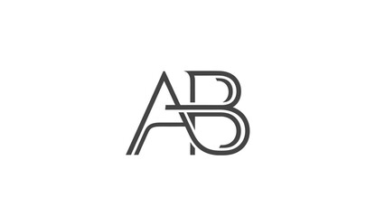 Logo design featuring intertwined capital letters A and B in a stylized font on a white background. © Langit