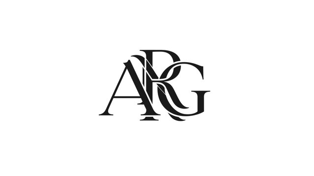 Black stylized ARG logo on a white background with leaf design elements.
