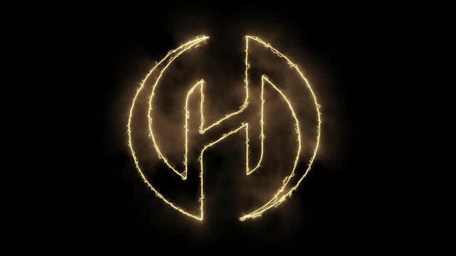 English H alphabet style colorful animation design 