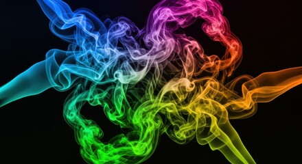 Fototapeta premium Colorful Smoke Art - A Mesmerizing Display of Vibrant Hues.