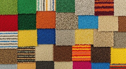 Colorful Carpet Samples - A Patchwork of Textures and Hues.