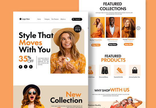 Fashion E commerce Landing Page UI Design