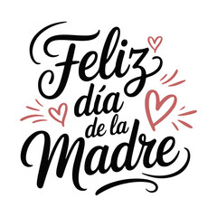 Feliz Dia de la Madre (Happy Mother's Day in spanish) hand drawn lettering typography poster © Farha