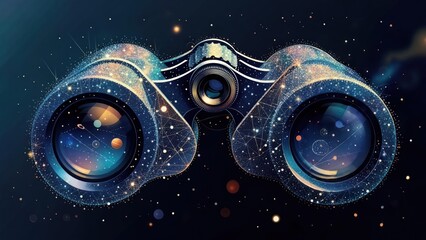 Futuristic binoculars in space