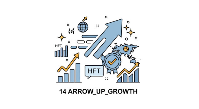 Abstract illustration of business and financial growth with upward arrows