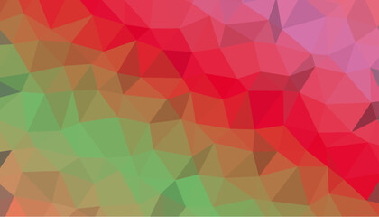 Abstract low poly geometric background featuring vibrant red and green color transitions