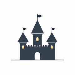 Obraz premium Castle with flags on towers