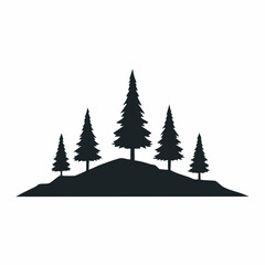 Obraz premium Trees on Hilltop Scene
