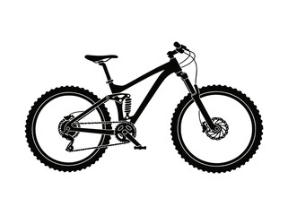 Fototapeta premium Mountain Bike Illustration with Shock Absorber and Knobby Tires.eps Vector Graphic