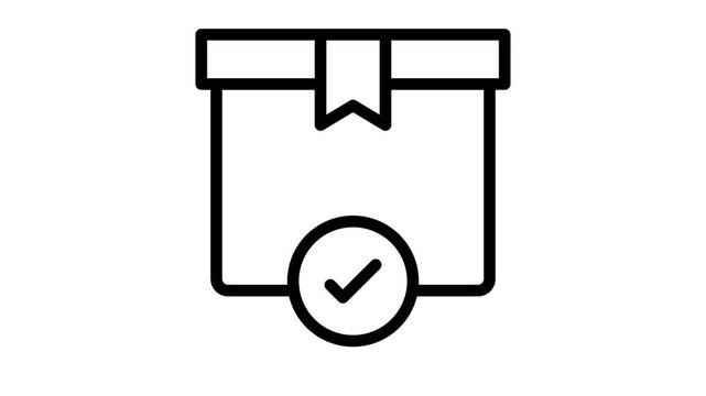 Confirmed parcel icon animation 4k motion seamless looping