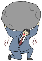 労働問題のイラスト - 重荷・プレッシャー・ストレス・成果主義