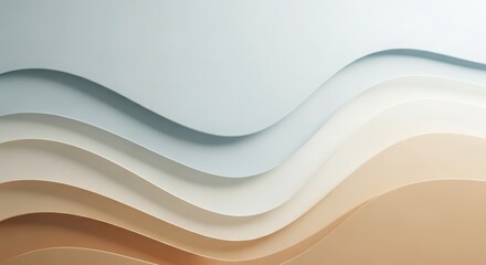 Obraz premium Abstract wavy layers in shades of beige and blue