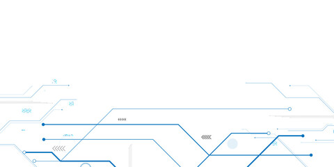 Vector electrical blue line on white engineering technology concept background design.
