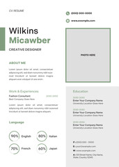 Green And Black Resume