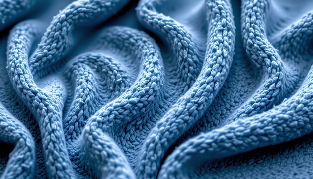 A close up of textured fabric that resembles ropes, with knots tightly tied together against a dark background.