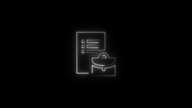 Neon-lit digital payment processing with credit card and terminal on black background for finance 4k animation video with black background 