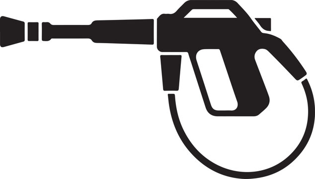Electric hot air gun silhouette with power cable for industrial use