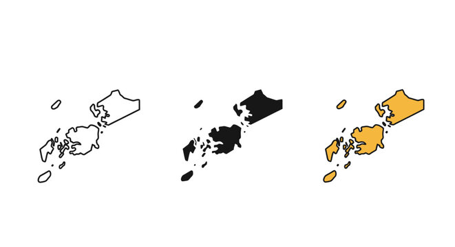 Black and white and color drawings of a country map minimalist art illustration vector design