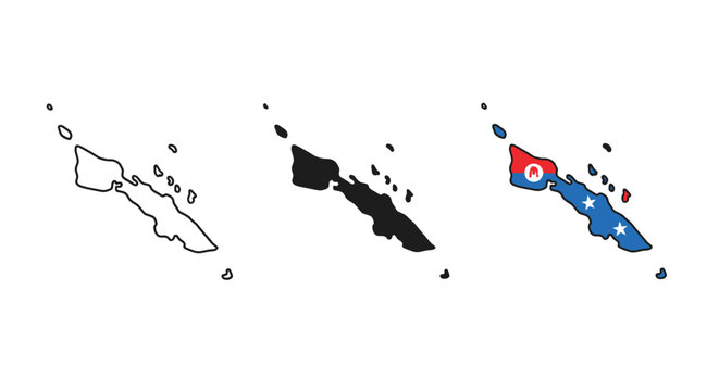 Black and white and color drawings of a country map minimalist art illustration vector design