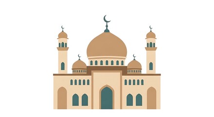 Islamic mosque architecture with minarets.