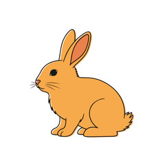 Obraz premium Cartoon Rabbit Illustration in Simple Style with Bright Orange Color on White Background for Childrens Book