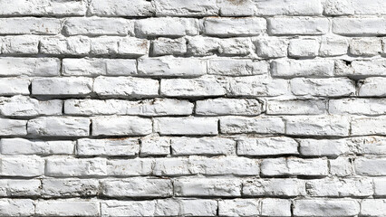 Obraz premium Textured White Brick Wall Background Grungy Vintage Painted Masonry Surface Pattern