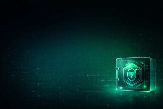 Blockchain Security Technology Concept with Encrypted Digital Data Protection and Cybersecurity Infrastructure Illustration