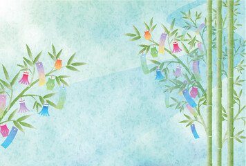 七夕　天の川　和柄　背景