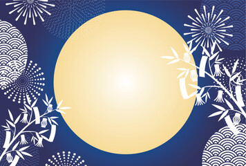 七夕　満月　花火　背景