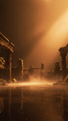 Fantasy Night Environment with Glowing Mist and Reflective Surface &ndash; Cinematic Atmospheric Background for Product Mockup, Branding Presentation, Luxury Showcase and Creative Advertising