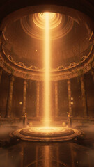 Fantasy Night Environment with Glowing Mist and Reflective Surface &ndash; Cinematic Atmospheric Background for Product Mockup, Branding Presentation, Luxury Showcase and Creative Advertising