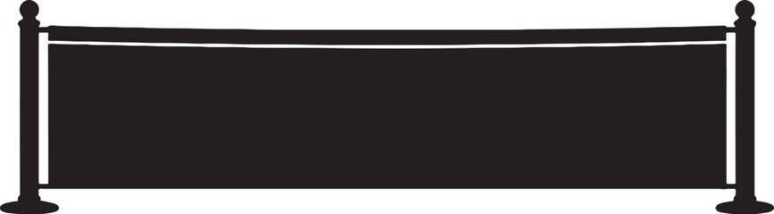 Obraz premium Tennis Net Assembled Solid Black Silhouette SVG EPS