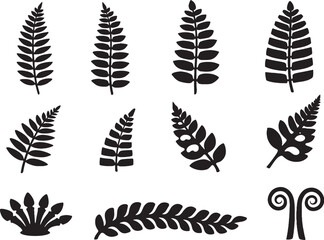 Obraz premium Fern Silhouette Bundle Vol 2 Pro Black Vector Icons