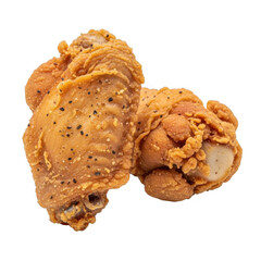 Crispy fried chicken drumsticks isolated on transparent background