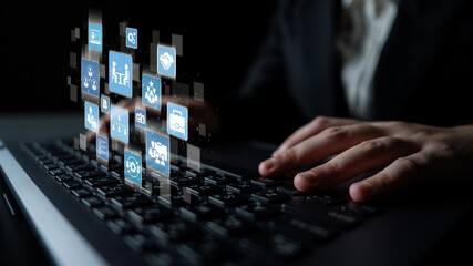 Digital recruitment and online hiring, virtual headhunting, smart recruitment platforms, talent...